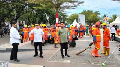 Camat Panakkukang Pimpin Satgas Pembersihan Anjungan Pantai Losari, Dukung MNEK