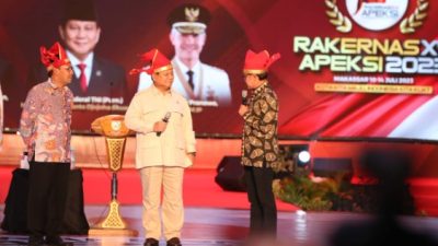 Hadir di Makassar, Menteri Pertahanan Prabowo Subianto Paparkan Hilirisasi di Forum APEKSI